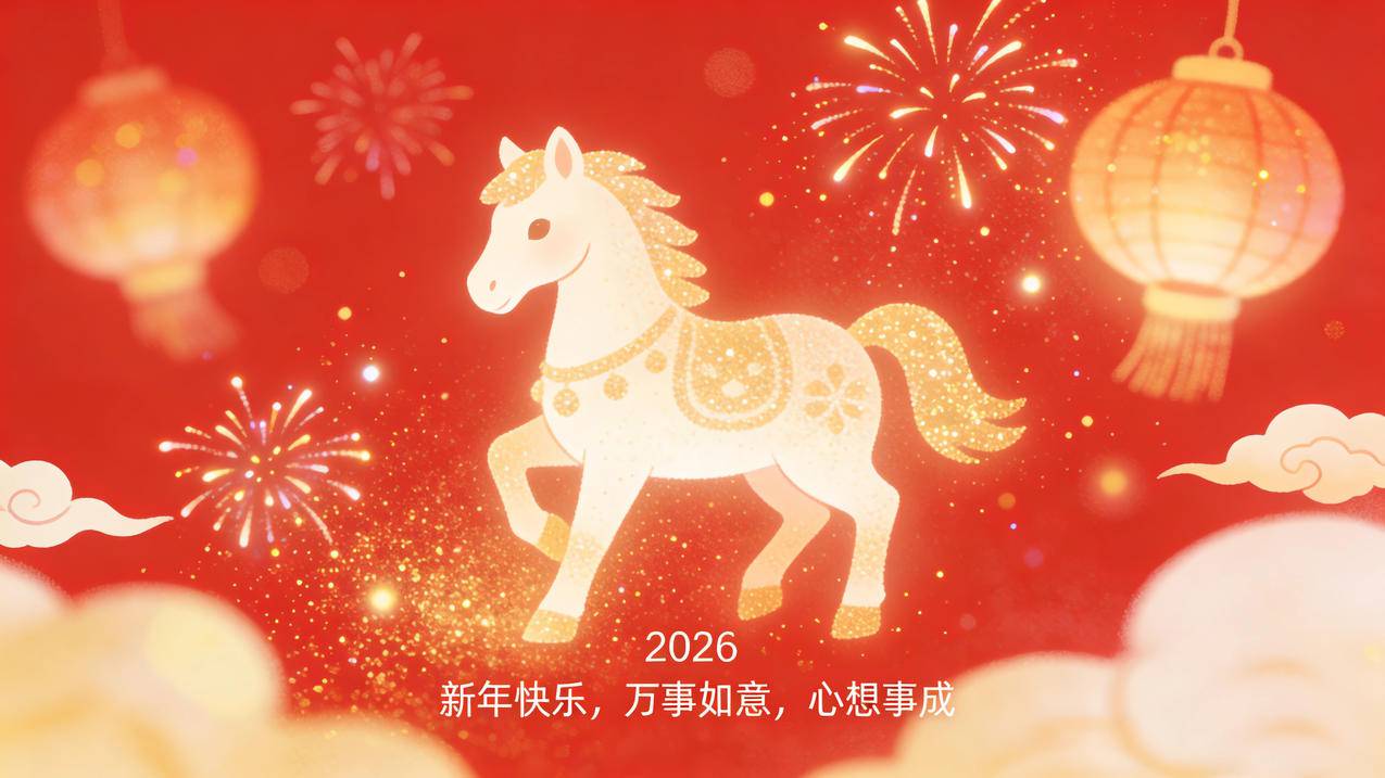 2026新年快乐 万事如意 心想事成 马年4K壁纸