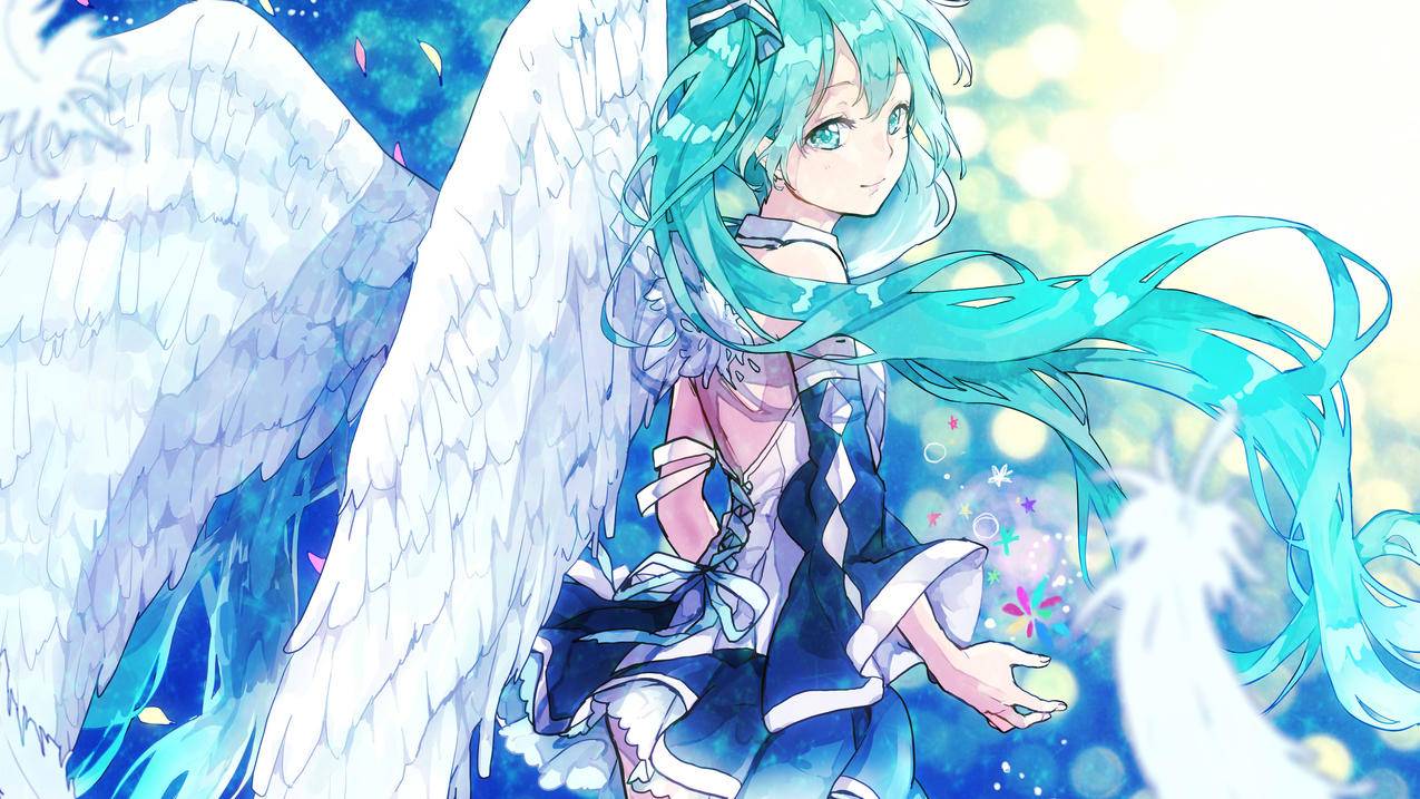 初音天使 翅膀 4K高清动漫壁纸