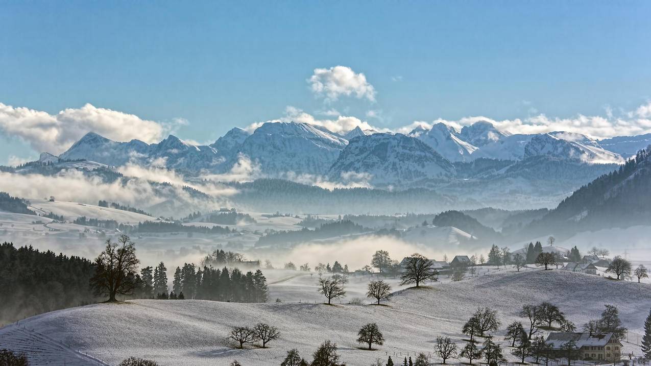 风景雪山自然风光4k壁纸