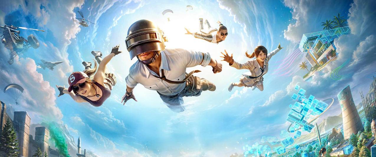 《绝地求生 Pubg》天空 飞起来 3440x1440带鱼屏游戏壁纸