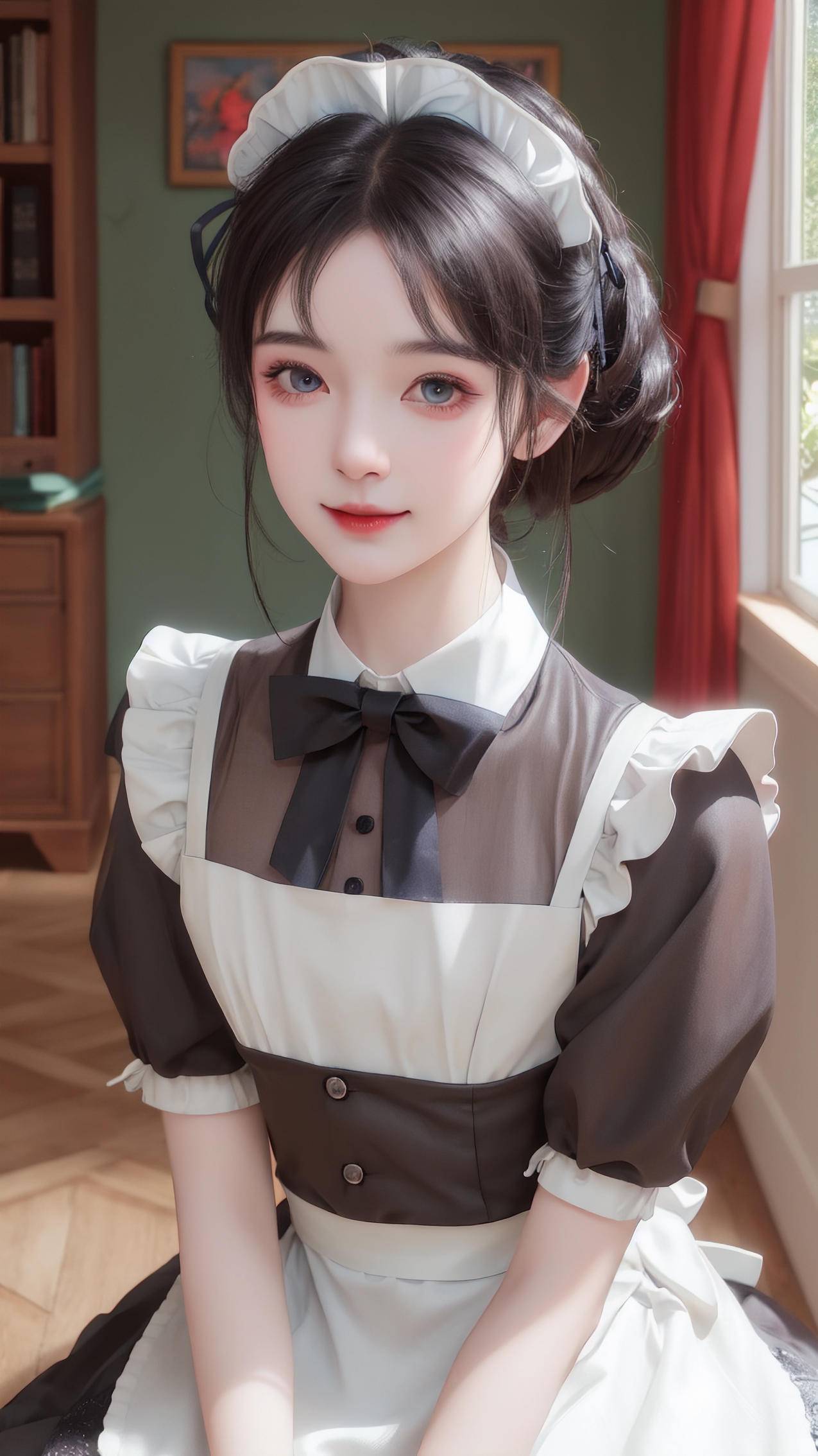 可爱好看养眼 女仆 AI动漫绘画 4k高清手机壁纸 2160x3840