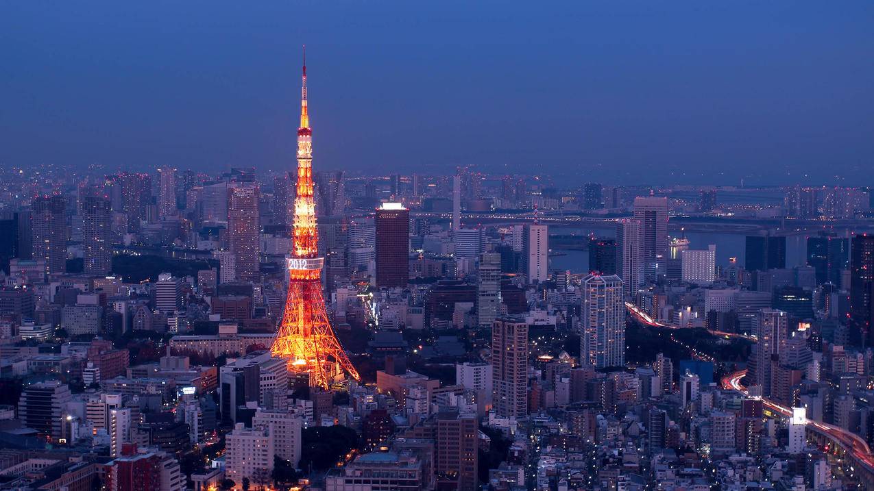 风景自然风光大自然城市建筑夜晚灯火阑珊高清壁纸