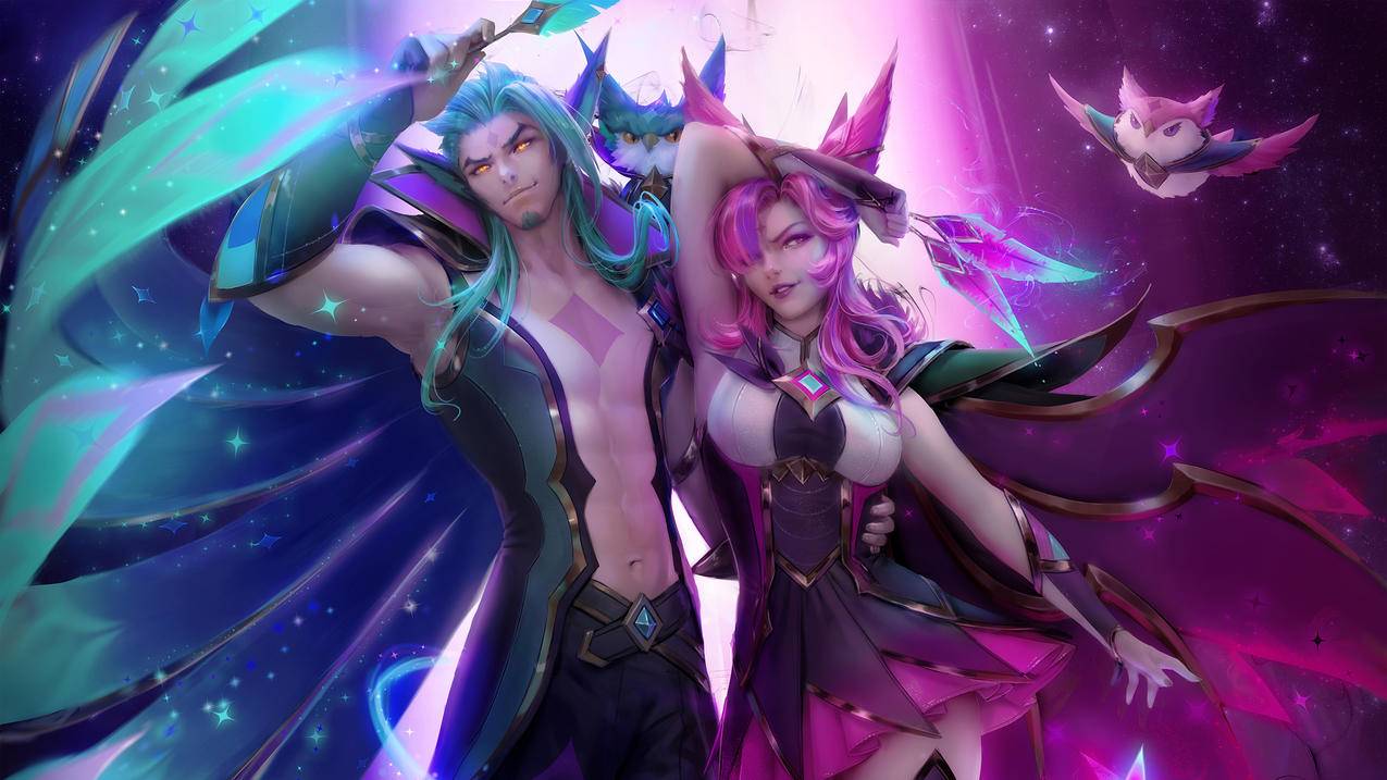 LOL 英雄联盟 星之守护者 Xayah·Rakan 幻翎·洛 4K高清游戏壁纸