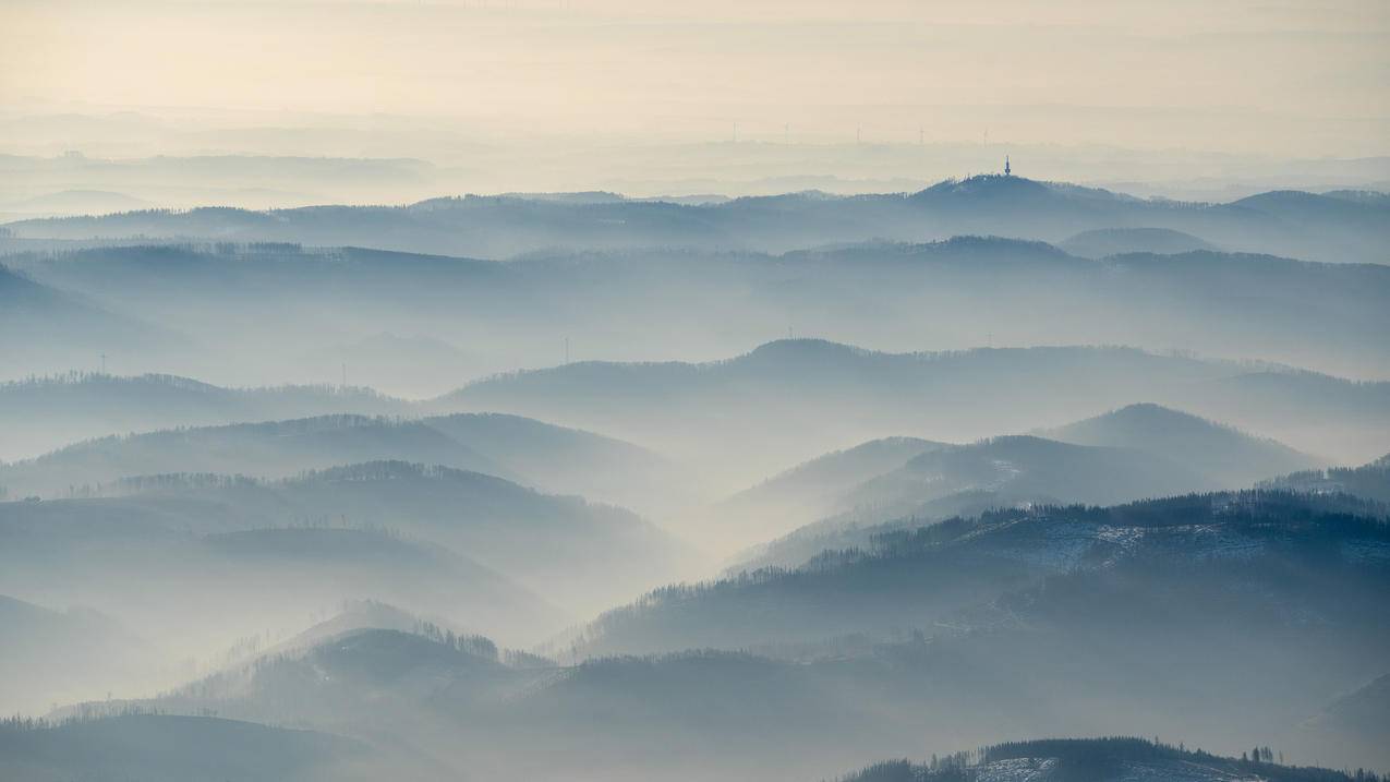 山峦 鸟瞰 4k唯美风景