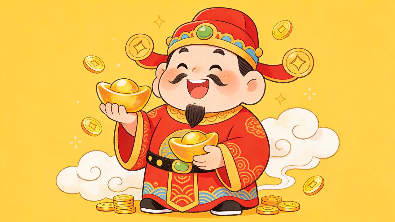 可爱财神 元宝 4K电脑壁纸3840x2160