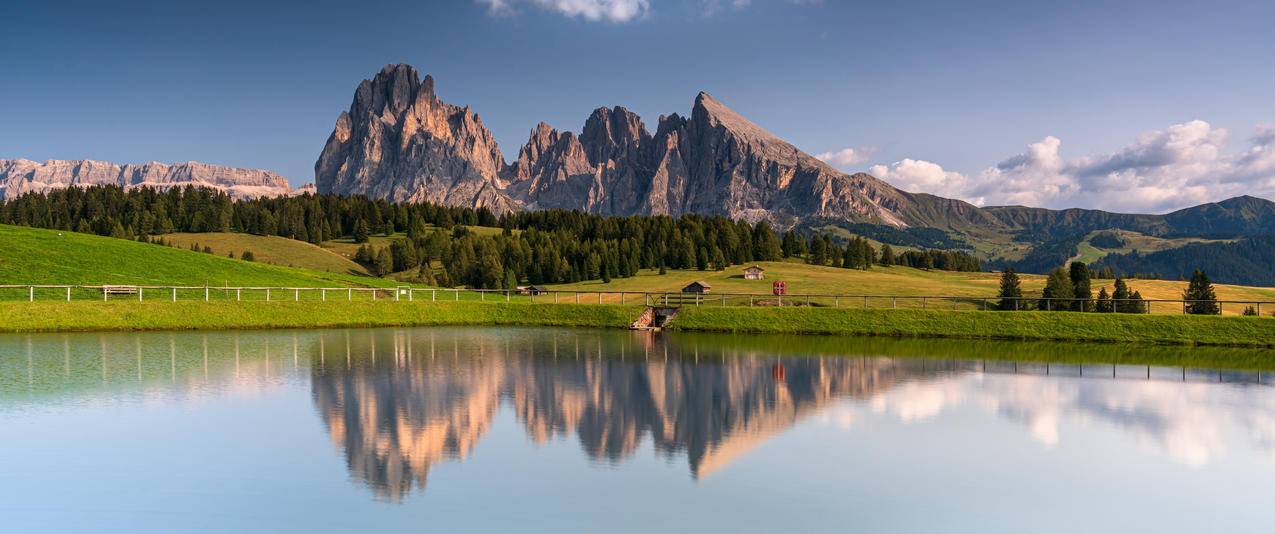 秋天 湖泊 山水风景 3440x1440带鱼屏壁纸