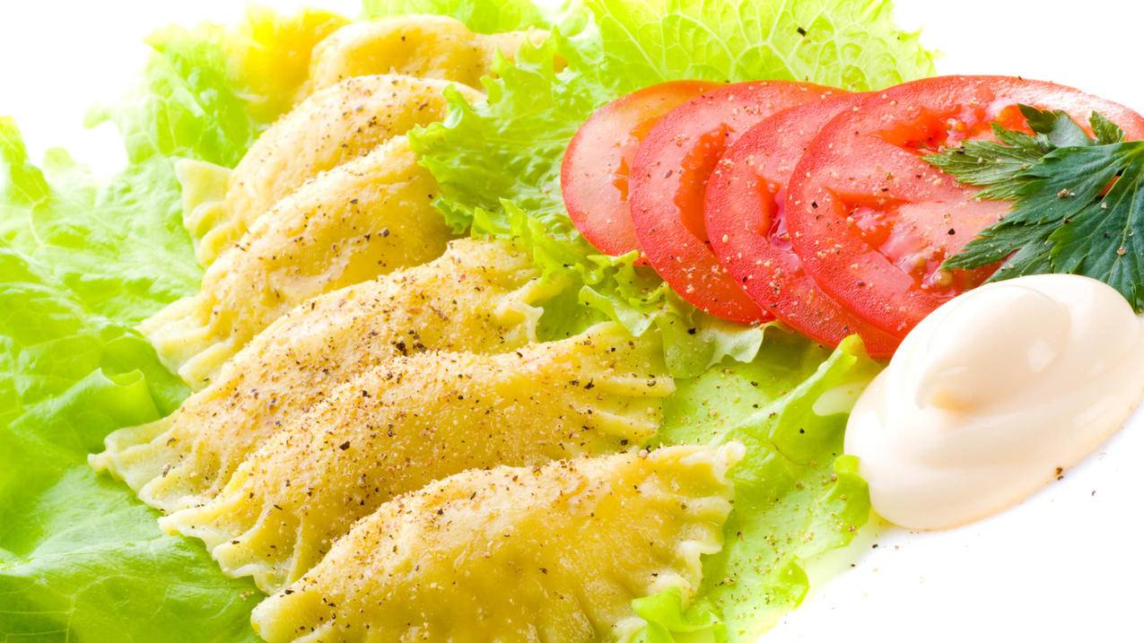美食西红柿饺子蔬菜5k壁纸