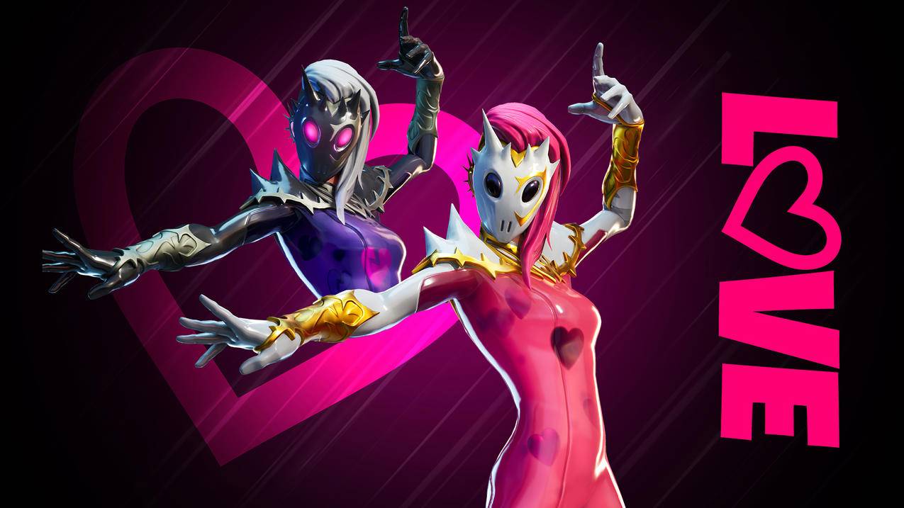 堡垒之夜 Fortnite 粉 紫 面具 4K高清壁纸