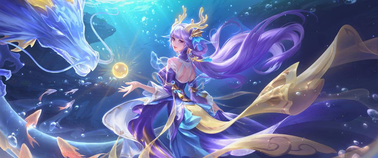 王者荣耀西施 游龙堇华 星传说3440x1440带鱼屏壁纸免费