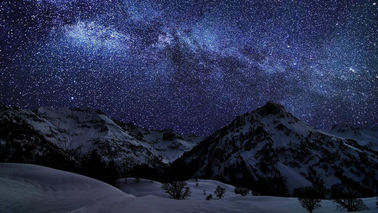 风景自然风光山峰山川奇幻星空繁星高清壁纸