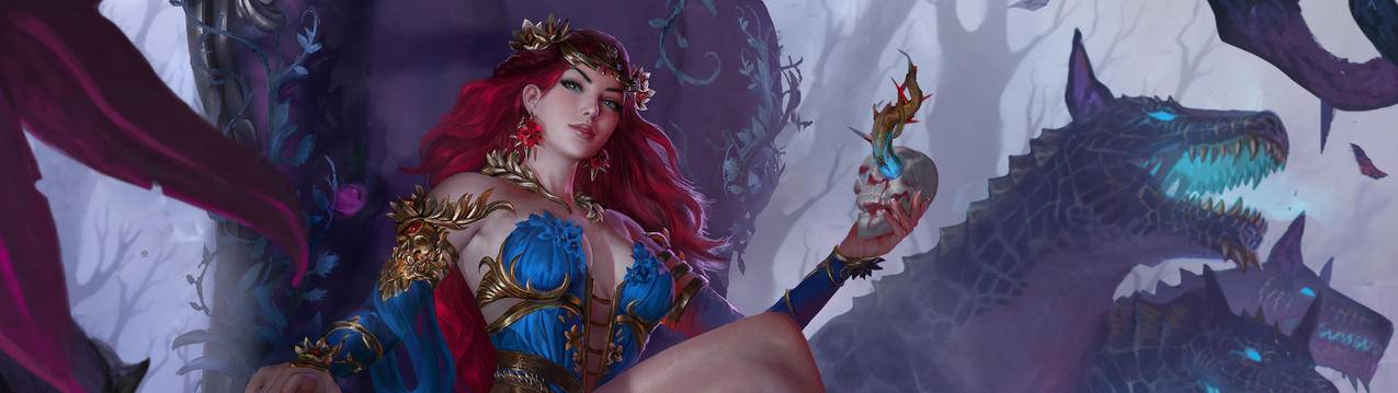 Smite神之浩劫 美女人物 5120x1440游戏壁纸