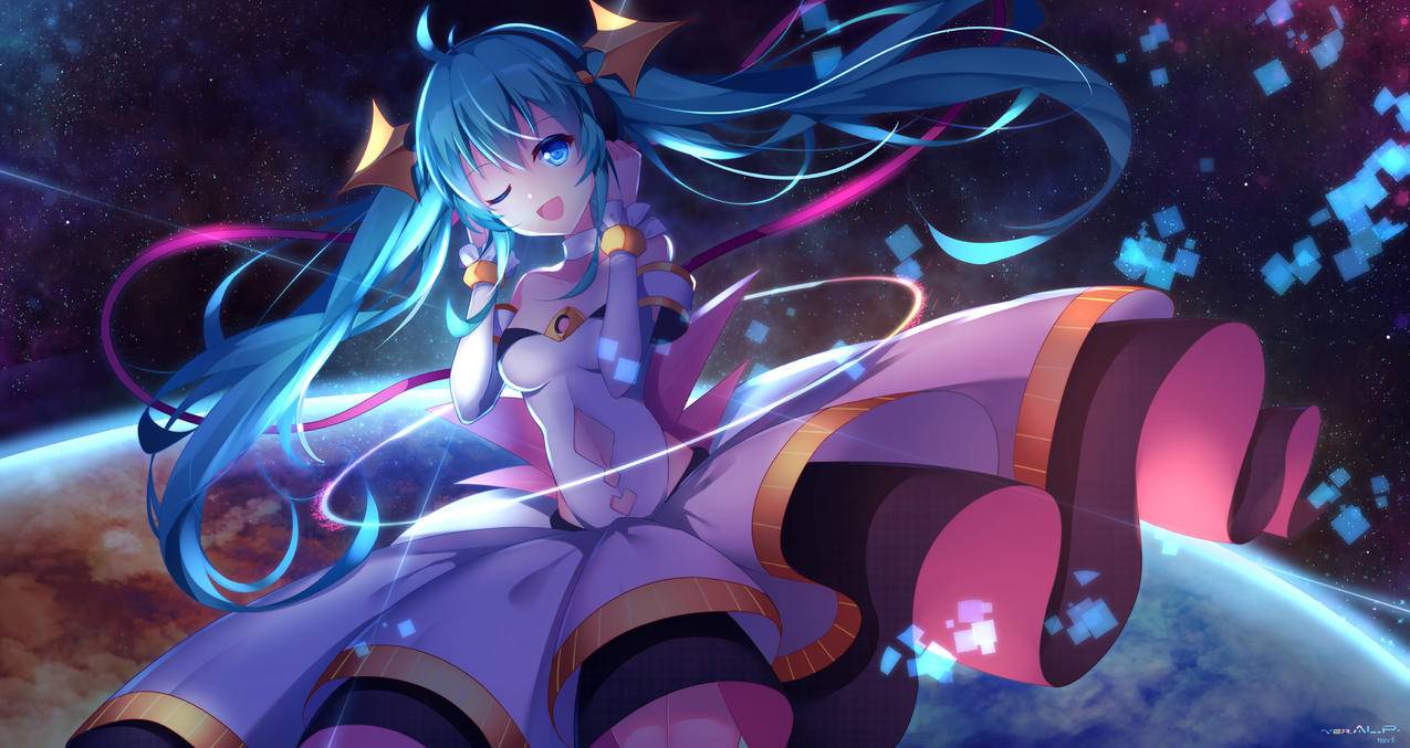 蓝色的眼睛 初音未来 4k动漫高清壁纸