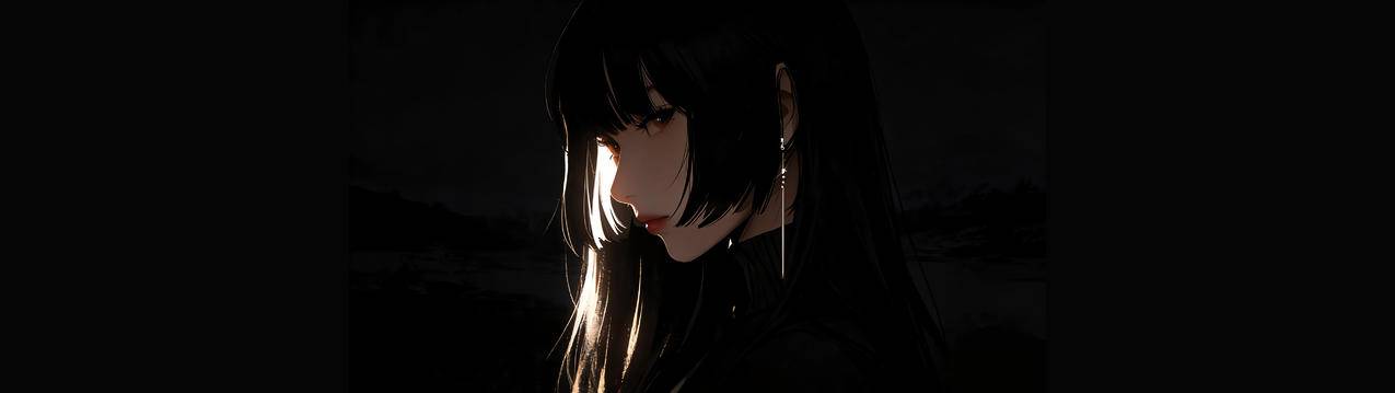 侧脸长发高冷美女5120x1440带鱼屏动漫壁纸