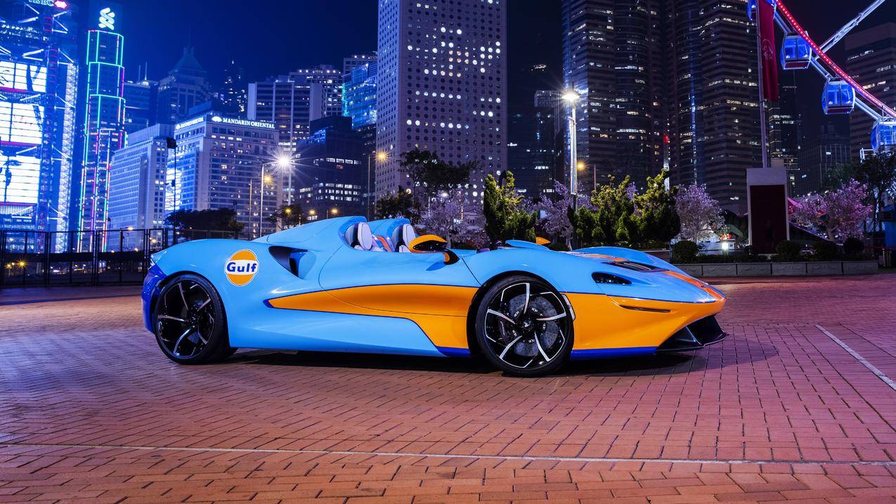 迈凯伦 mclaren elva gulf theme 跑车5k壁纸5120x2880