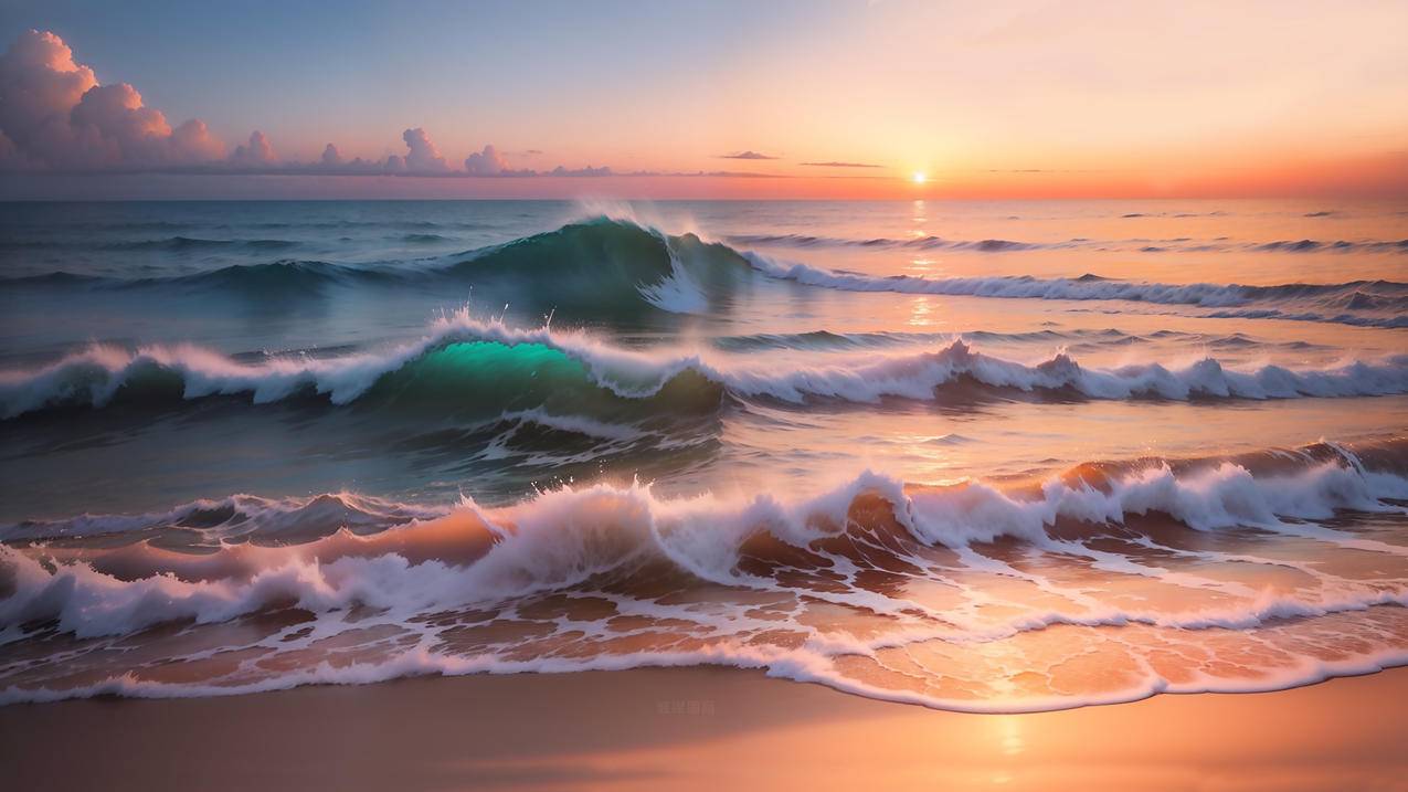 大海 海浪 水花 海水 海边风景 4K壁纸