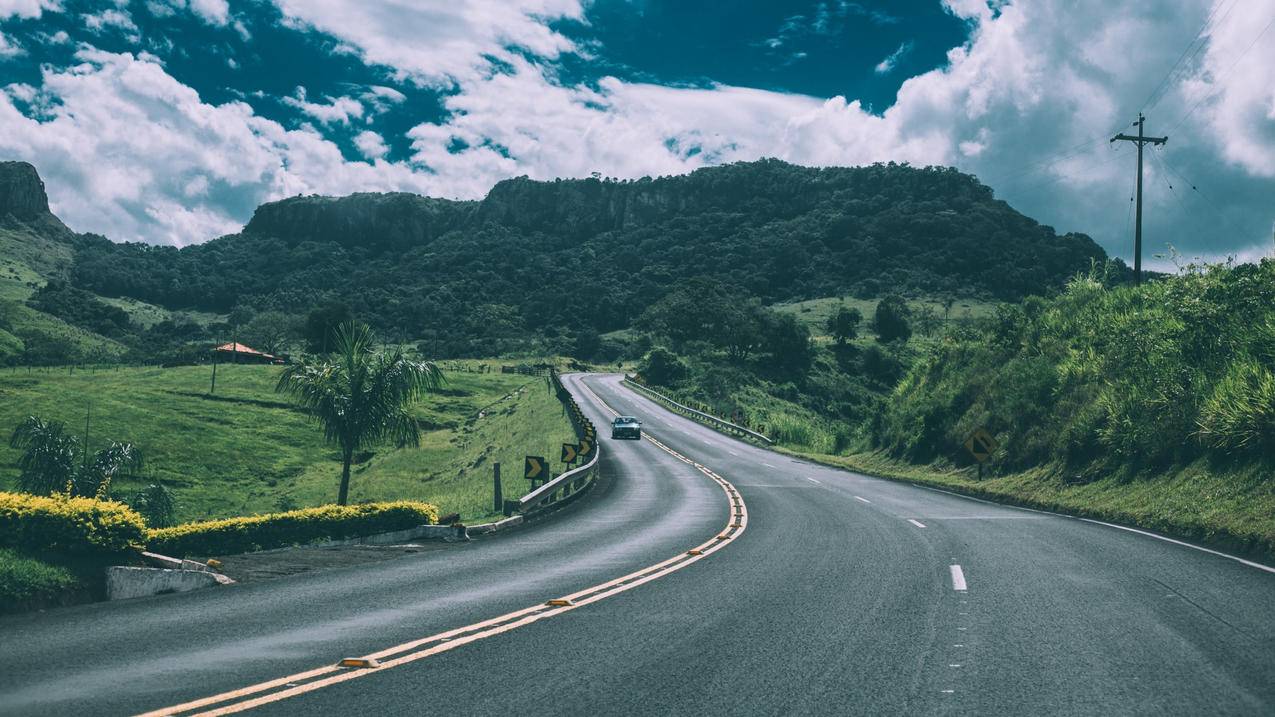 风景自然风光道路山川远山高清壁纸