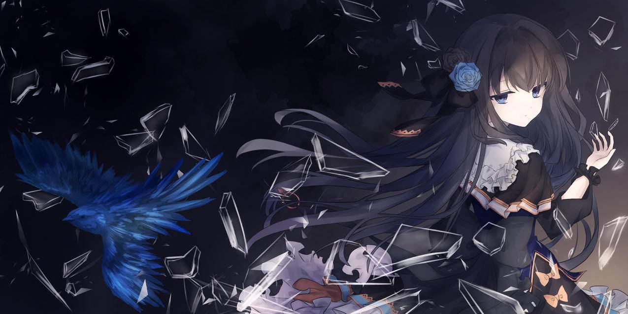 《Arcaea》女孩 蓝鸟 碎玻璃 玫瑰 4K高清动漫壁纸
