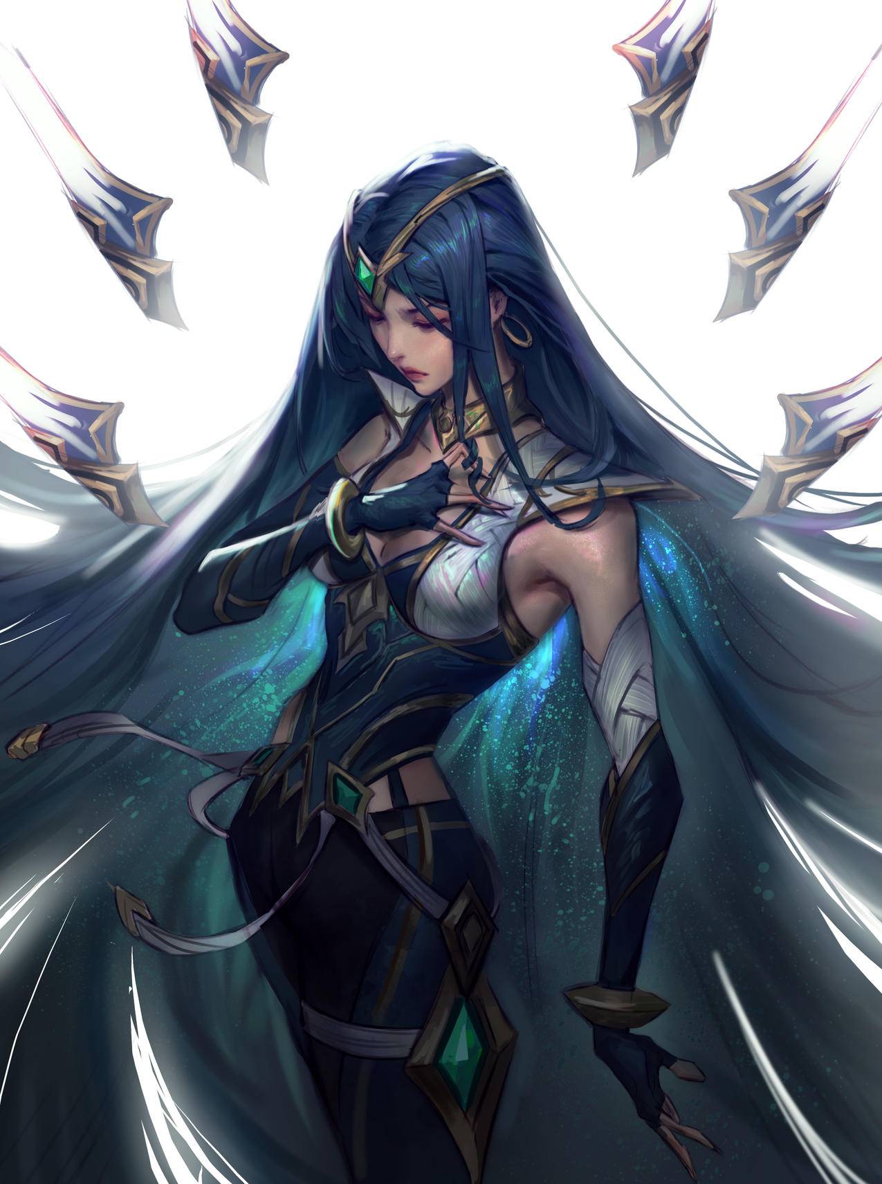 lol英雄联盟刀锋舞者 光明哨兵 同人 艾瑞莉娅4k手机壁纸竖版