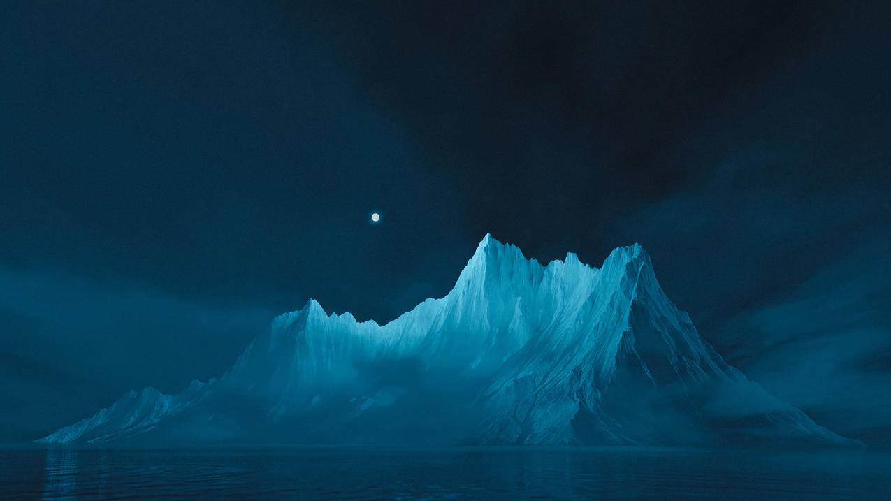 海 冰山 夜晚 4K风景壁纸3840x2160