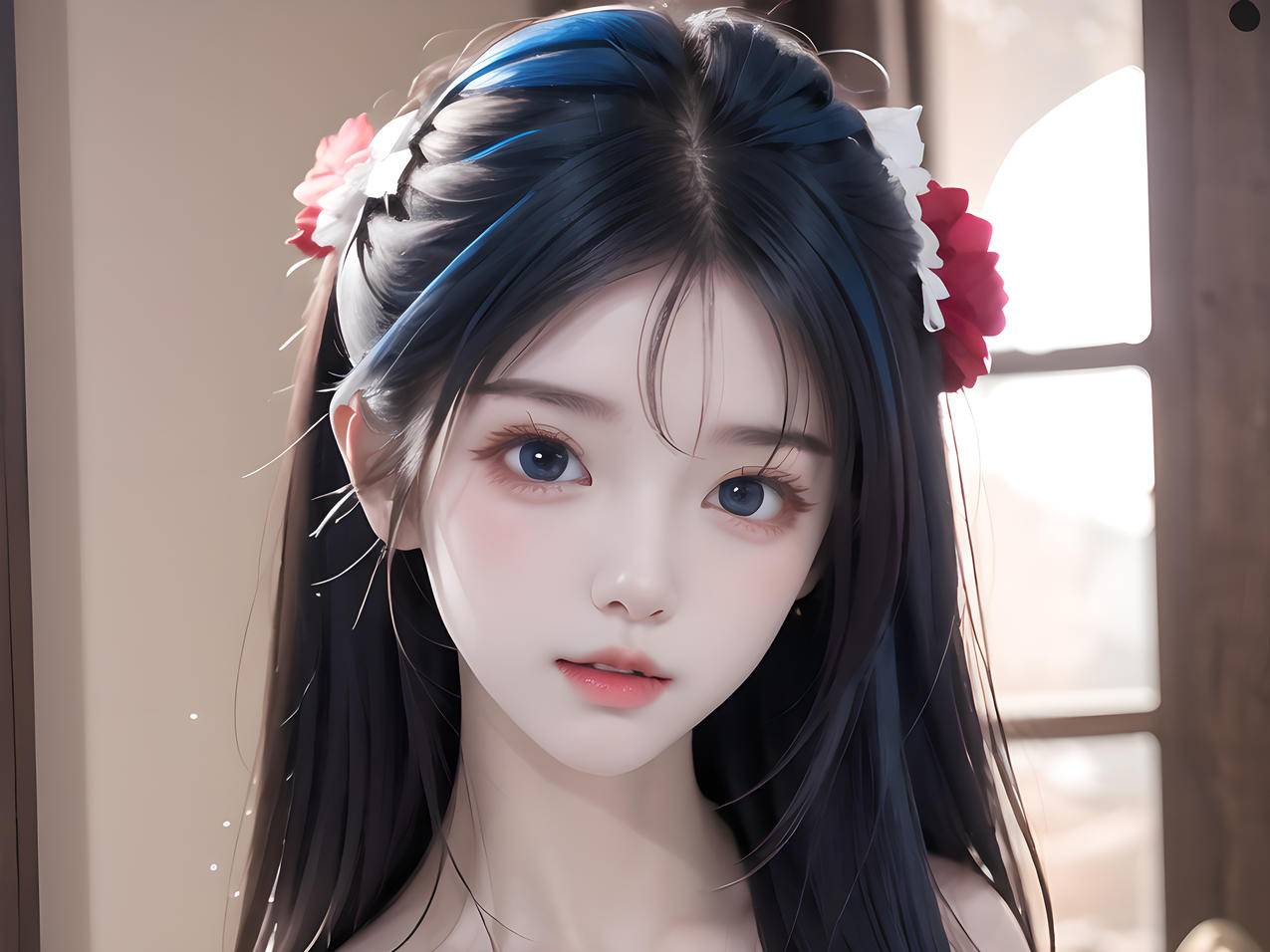 唯美古风美女 ai绘画 平板动漫壁纸