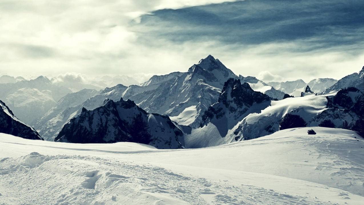 风景冰天雪地雪山山峰高清壁纸