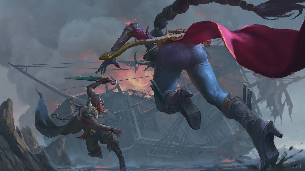 派克和薇恩《英雄联盟 lol》4K游戏墙纸