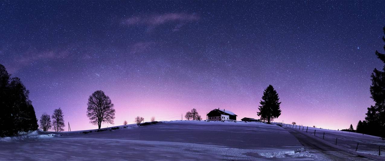 瑞士汝拉山夜景星空3440x1440风景壁纸 图片编号 壁纸网