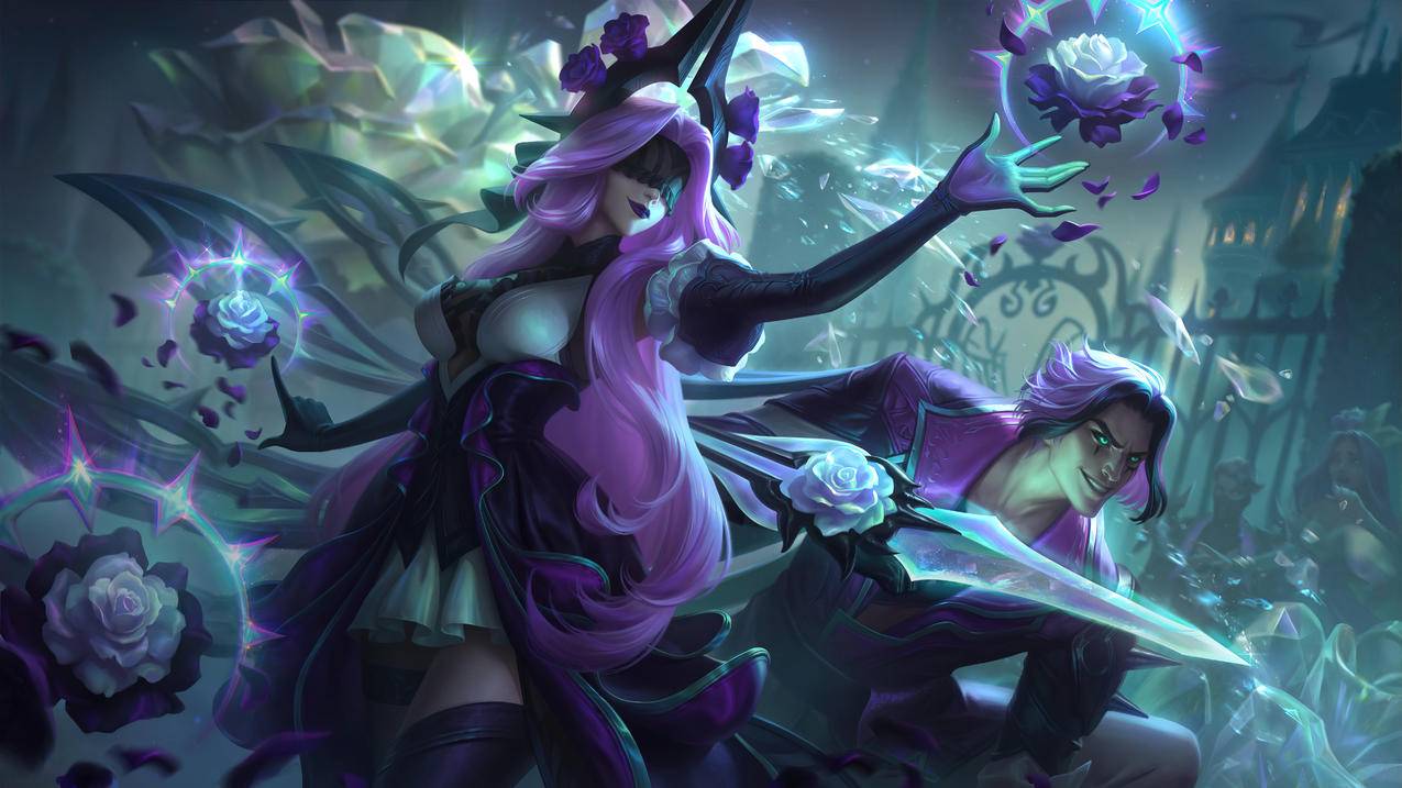 枯萎玫瑰 辛德拉与泰隆《英雄联盟LOL》 4K超清游戏壁纸