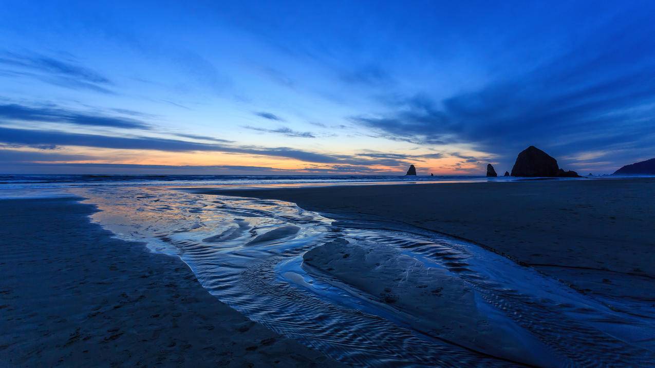 夜晚加勒比海滩风景4k壁纸